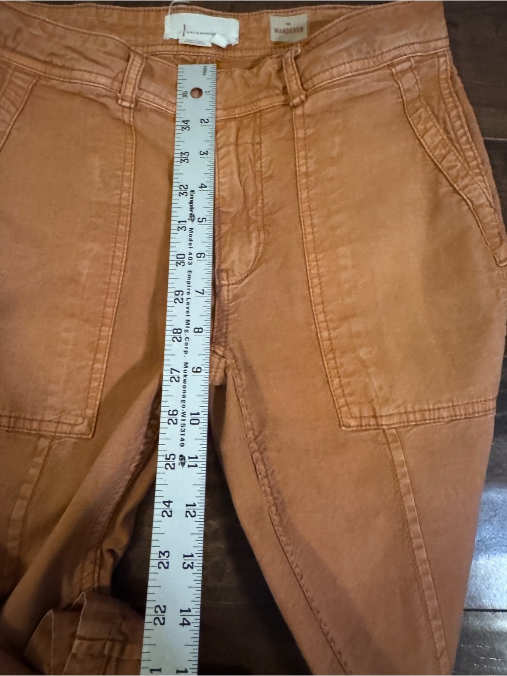 Anthropologie Women’s Rust Brown Cargo Pants Fall Cotton Linen Size 25 - Picture 6 of 7